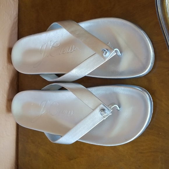 J. Crew Metallic Thong Sandals